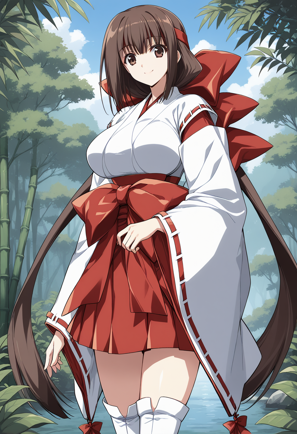 38367-3057827437-1girl, solo, (sky_1.2), smile, large breasts, (cowboy shot, dynamic pose_1.4), _pb_waka, brown eyes, brown hair, long hair, very.png